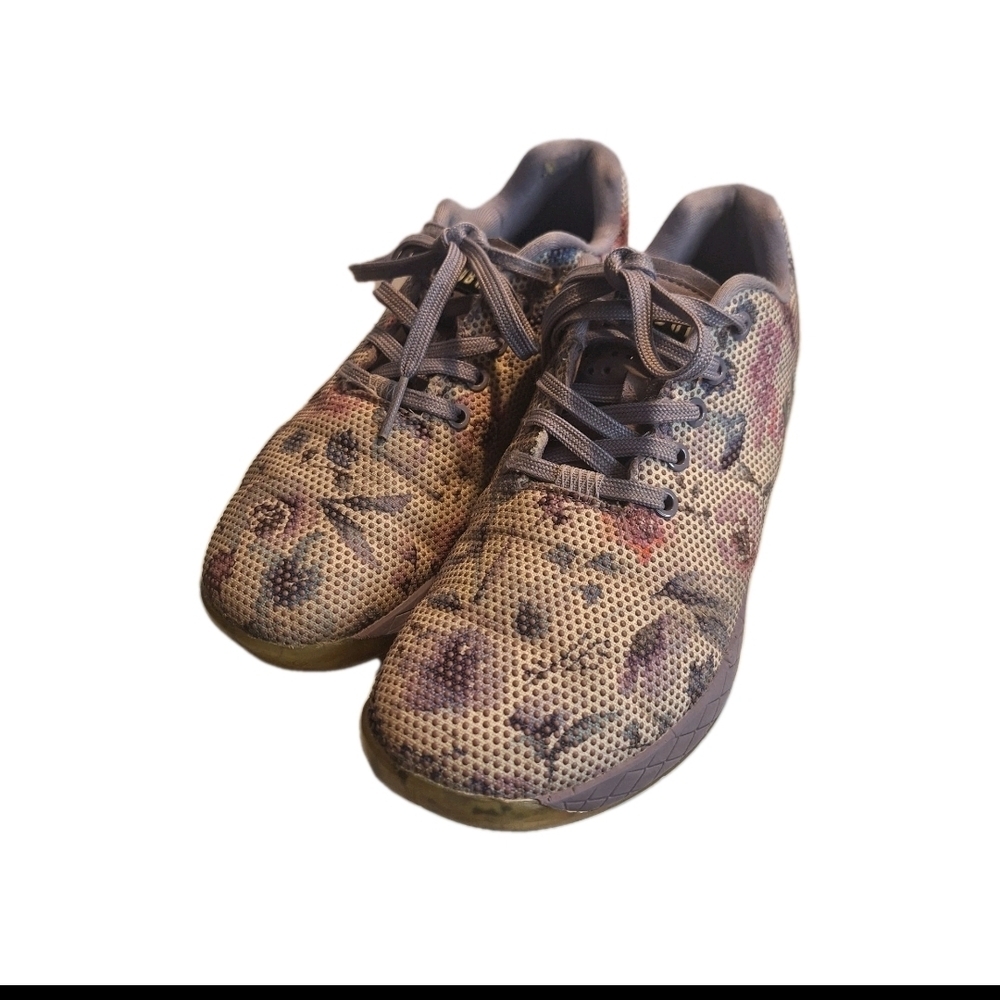 NOBULL Women's Floral Purple Sneakers Shoes. Size 8.5